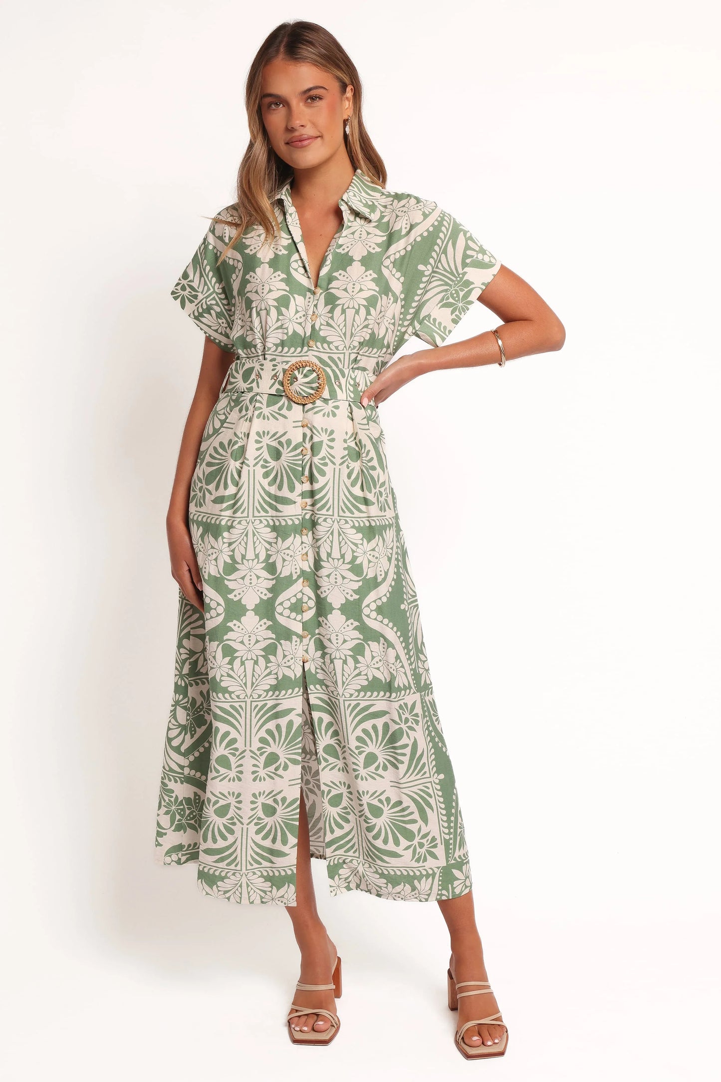 Preston Midi Dress - Green Floral