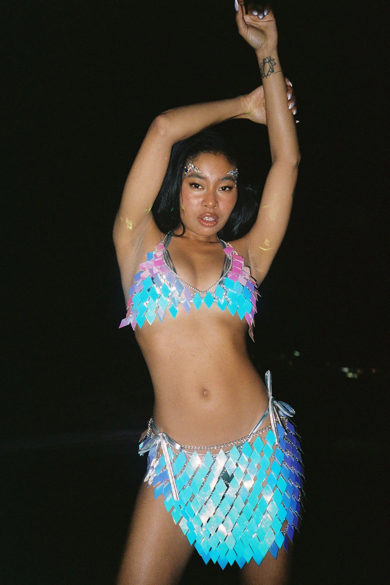 River Festival Shiny Sequins Top (Top Only)