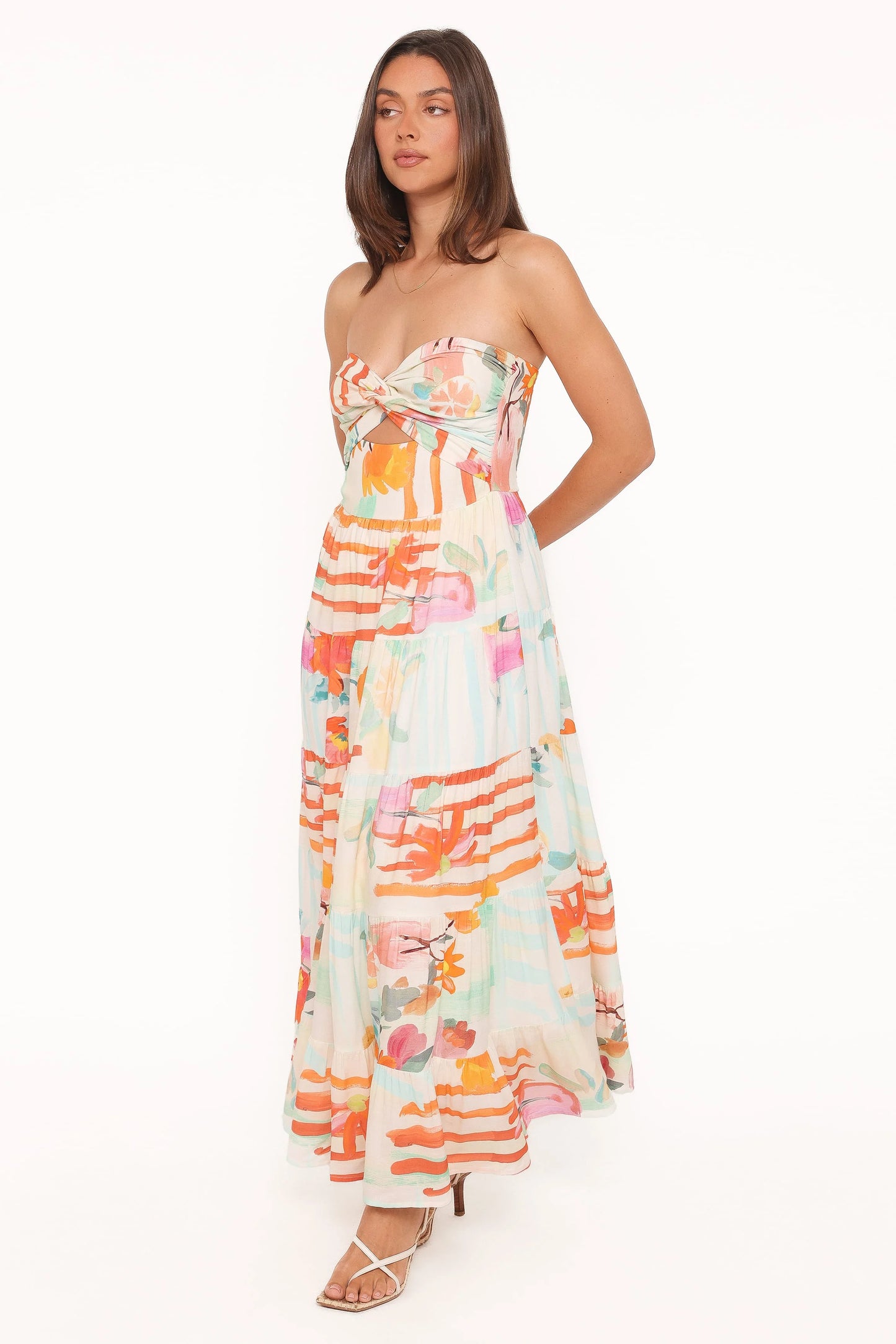 Sitara Strapless Midi Dress - Blue Alfresco Floral
