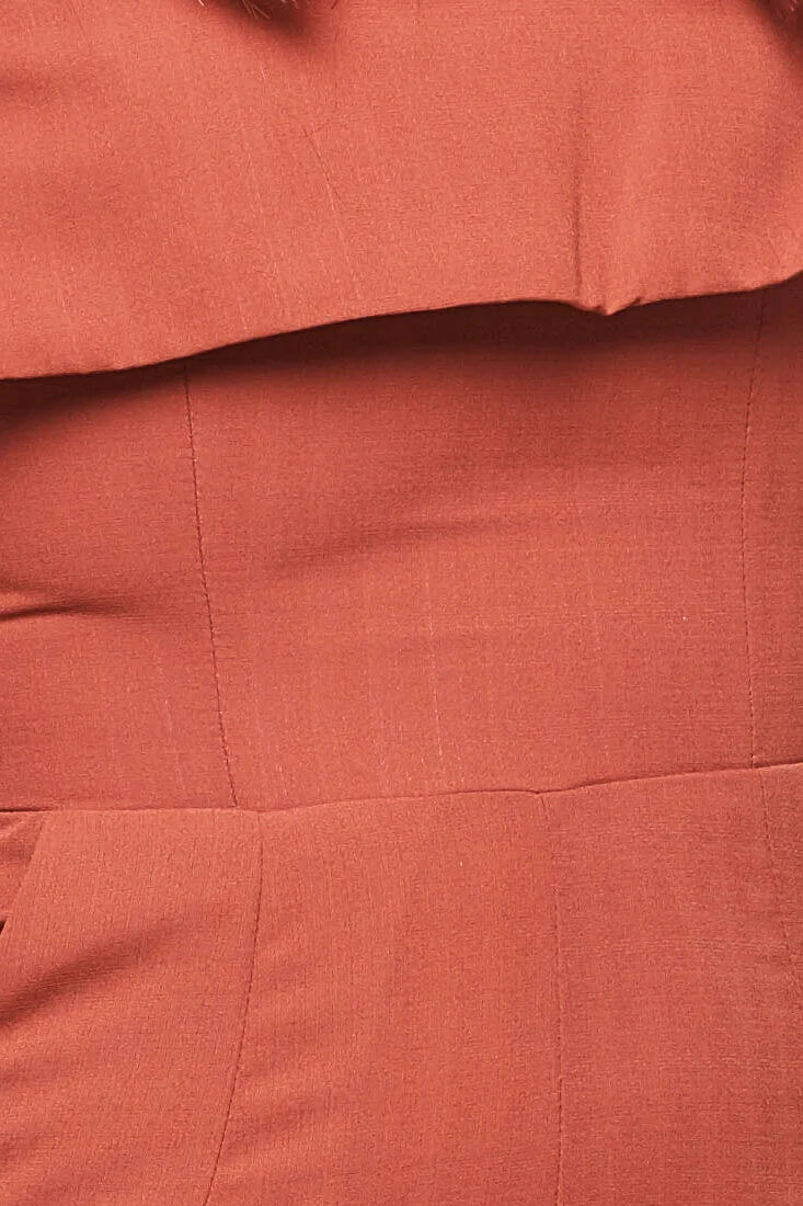 Sarah Dressy Ruffle Top Jumpsuit Orange Rust