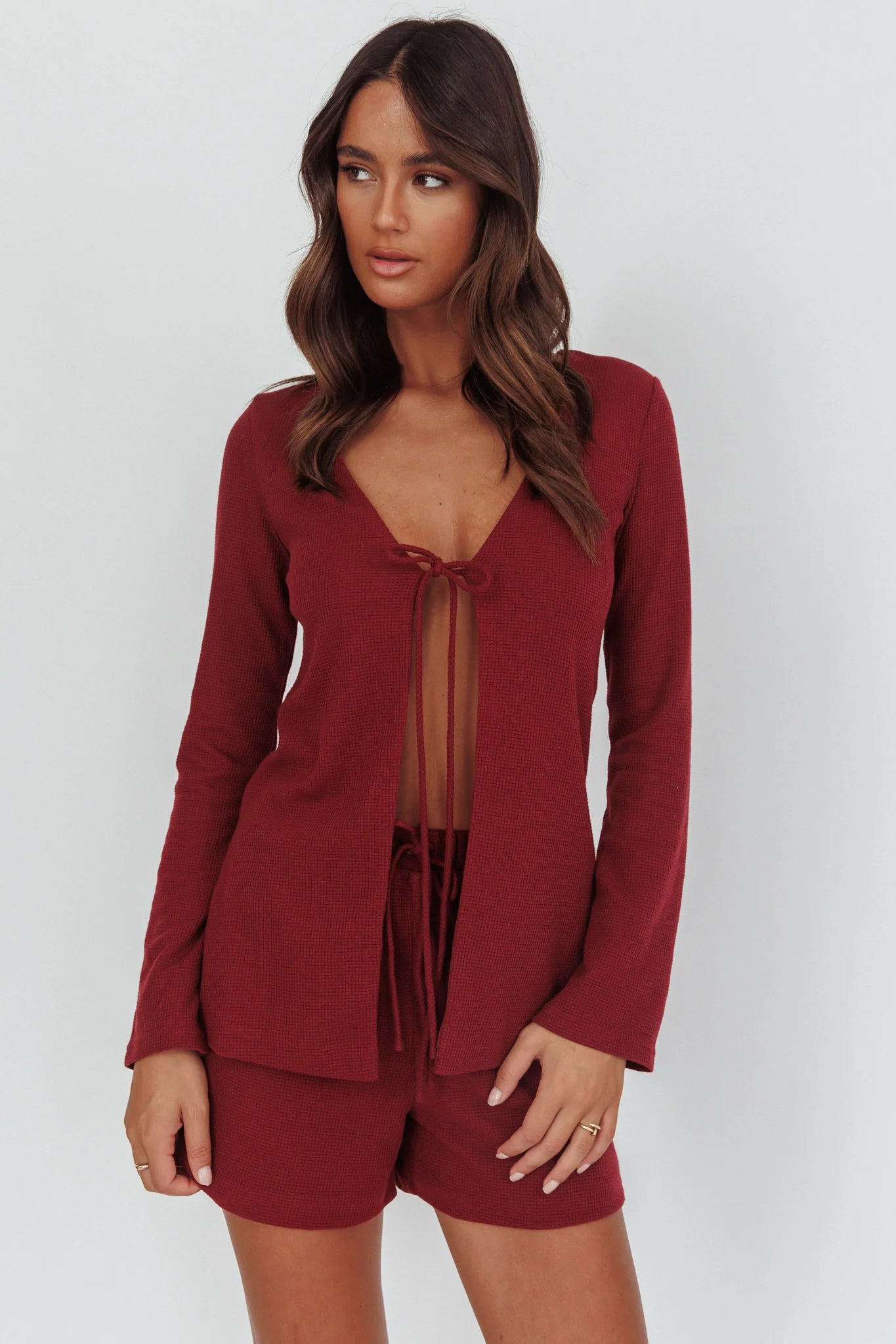 Ryder Drawstring Shorts Burgundy