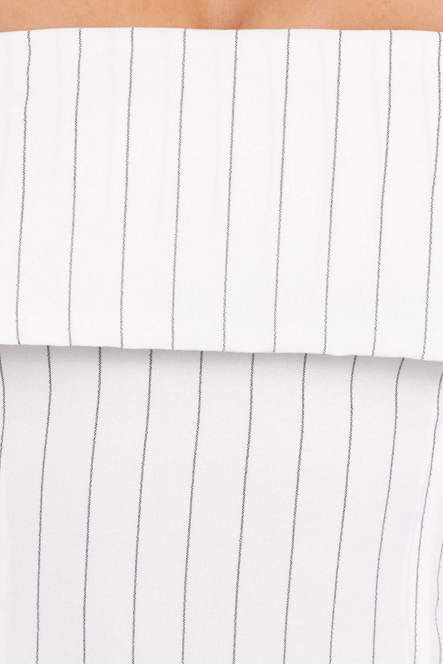 Blakely Strapless Top - White Pinstripe