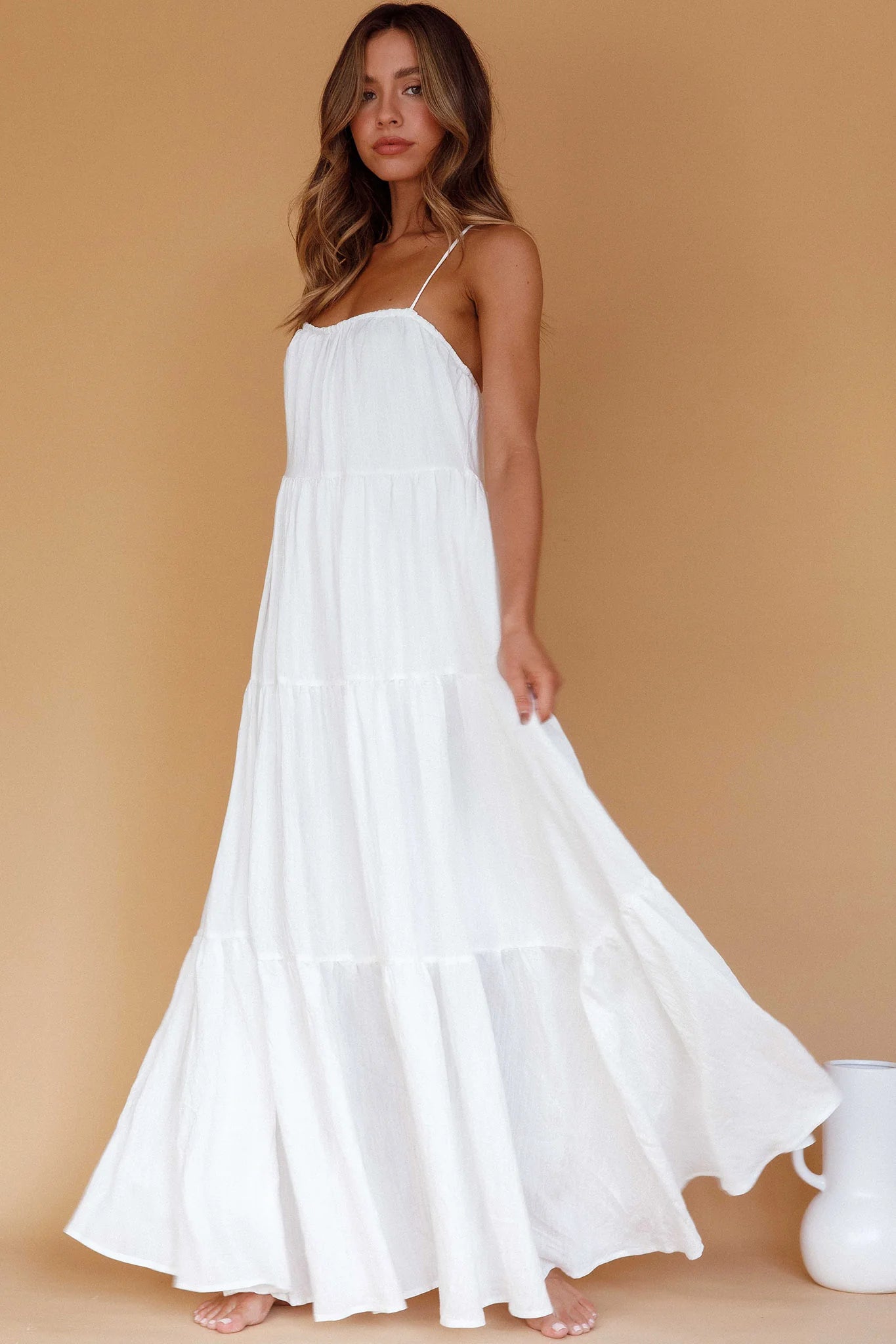 Bora Bora Tied Back Maxi Dress White