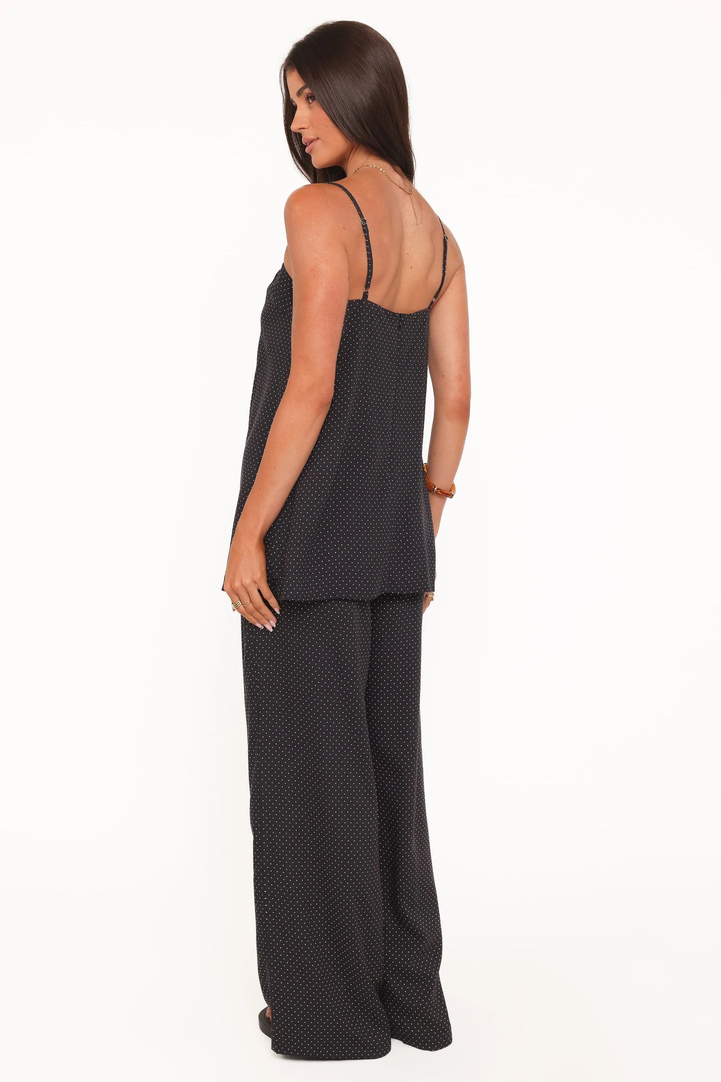 Lexi Elastic Waist Pant - Black Polkadot