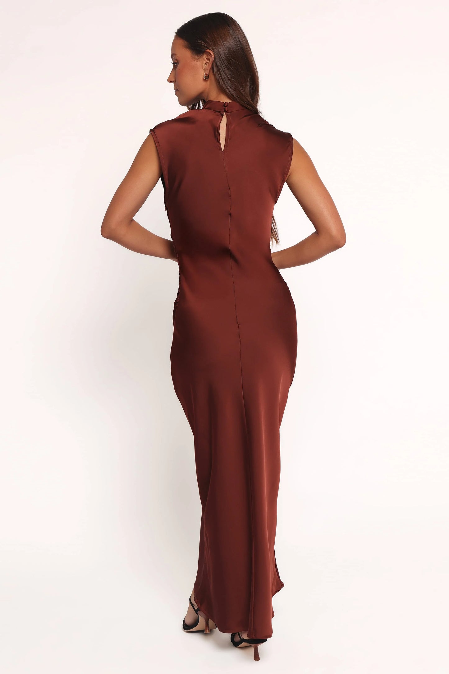 Meryn High Neck Dress - Brown