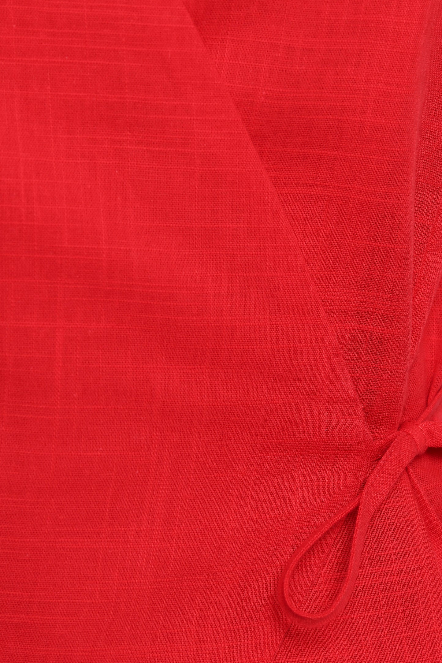 Vanni Wrap Front Linen Top - Red