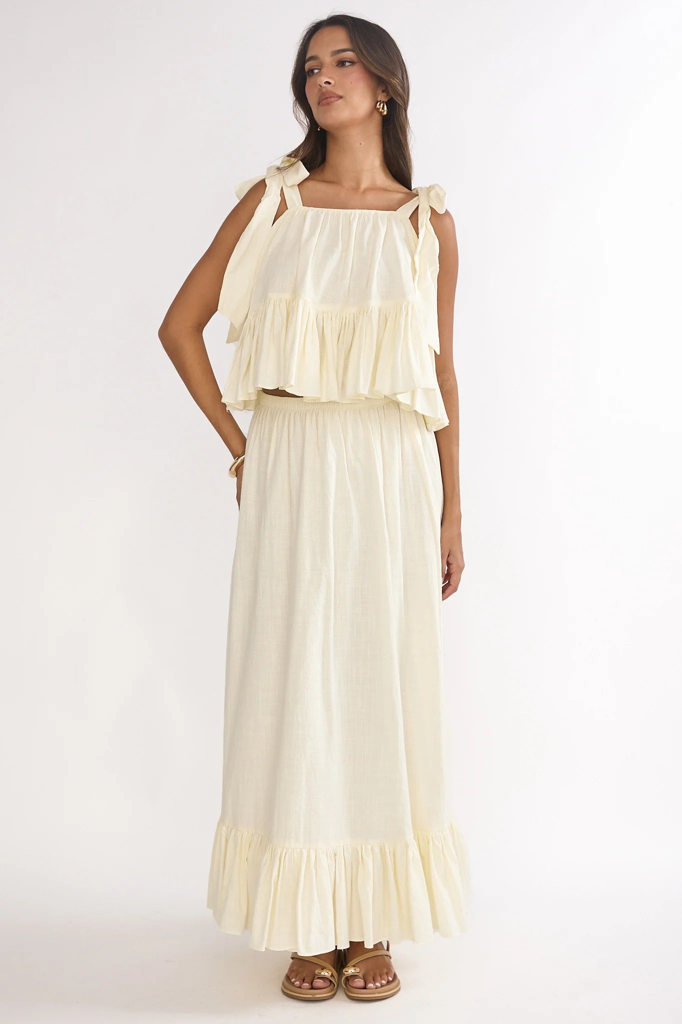Alera Frill Hem Maxi Skirt Vanilla