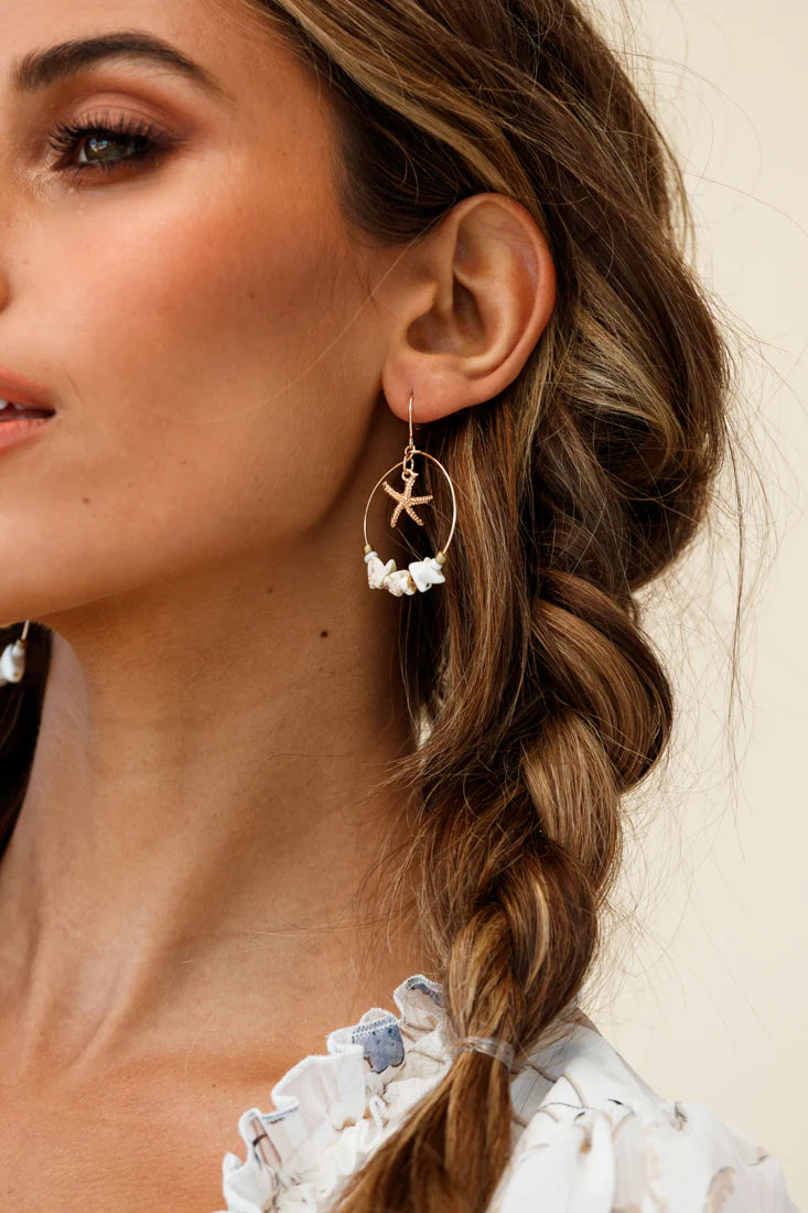 Sirena Gold & Shell Hook Earrings