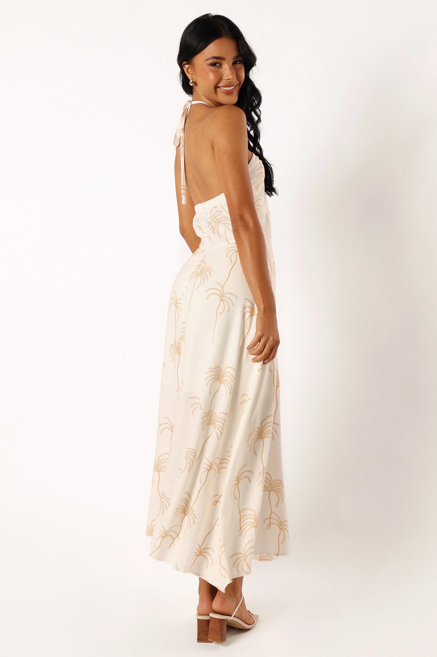 Granger Halterneck Midi Dress - White Print