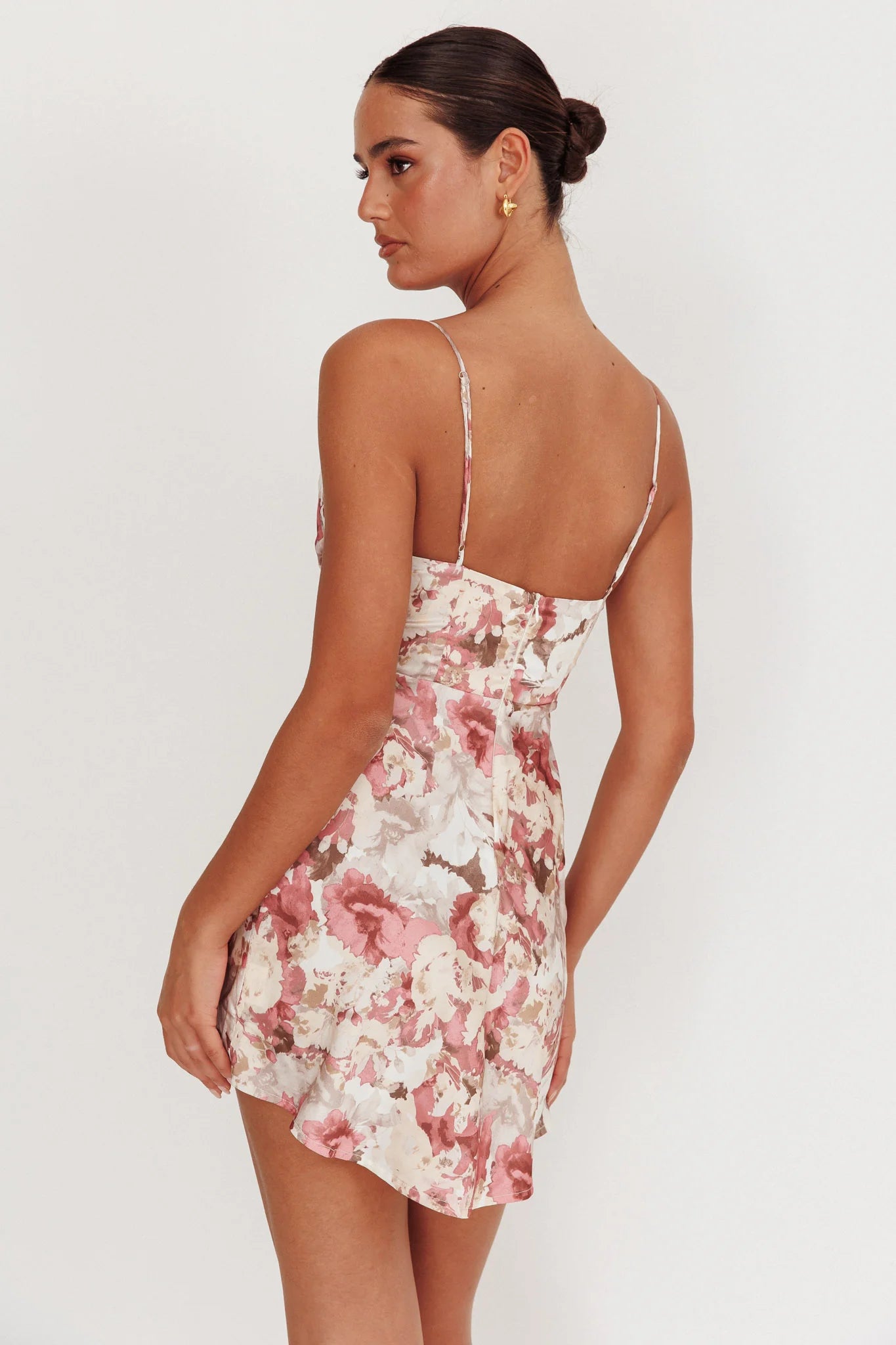 Well Versed Pleated Mini Dress Rose
