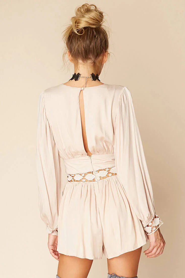 Samantha Boho Romper Beige