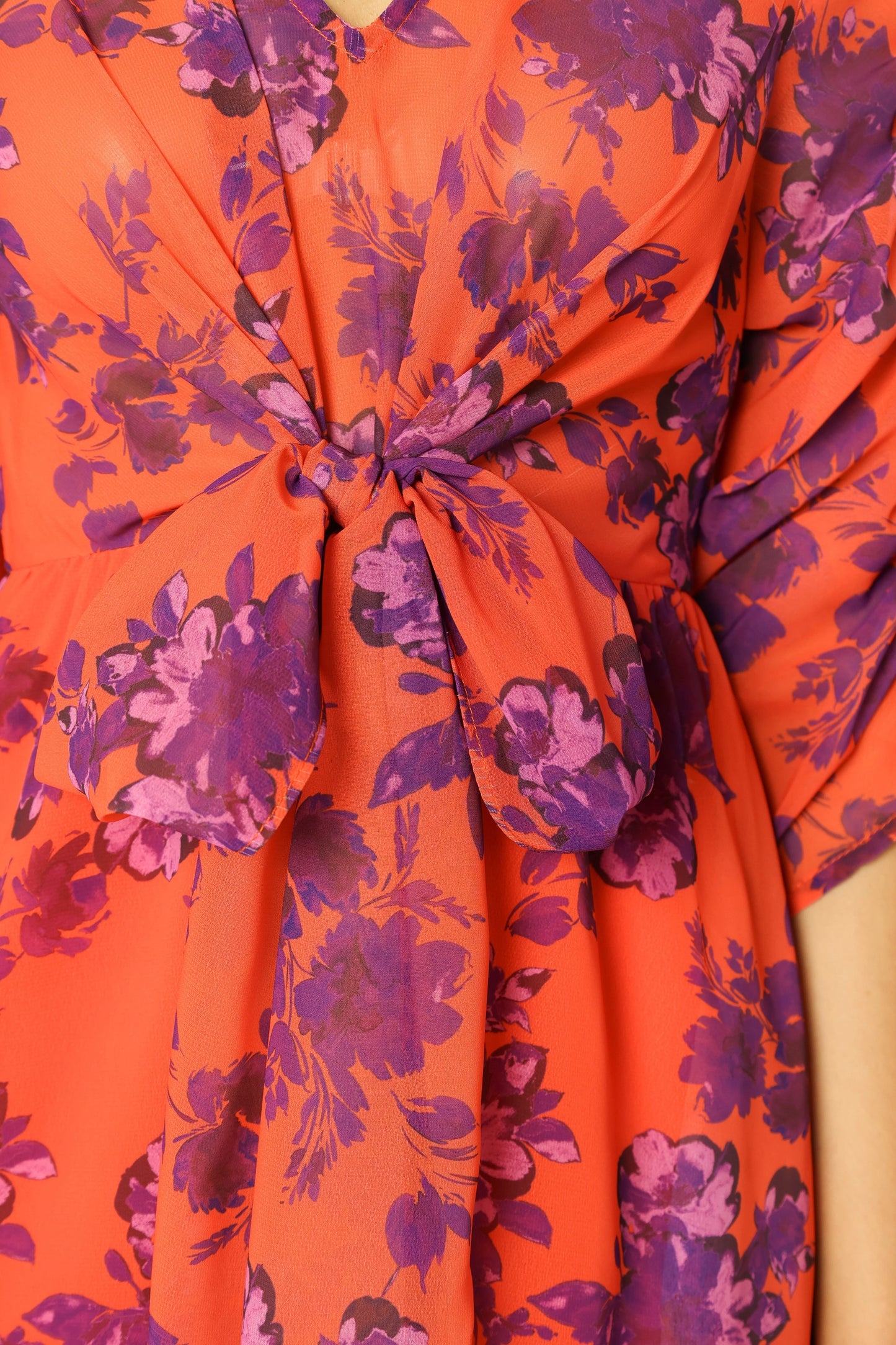 Hallie Midi Floral Dress - Red Wine