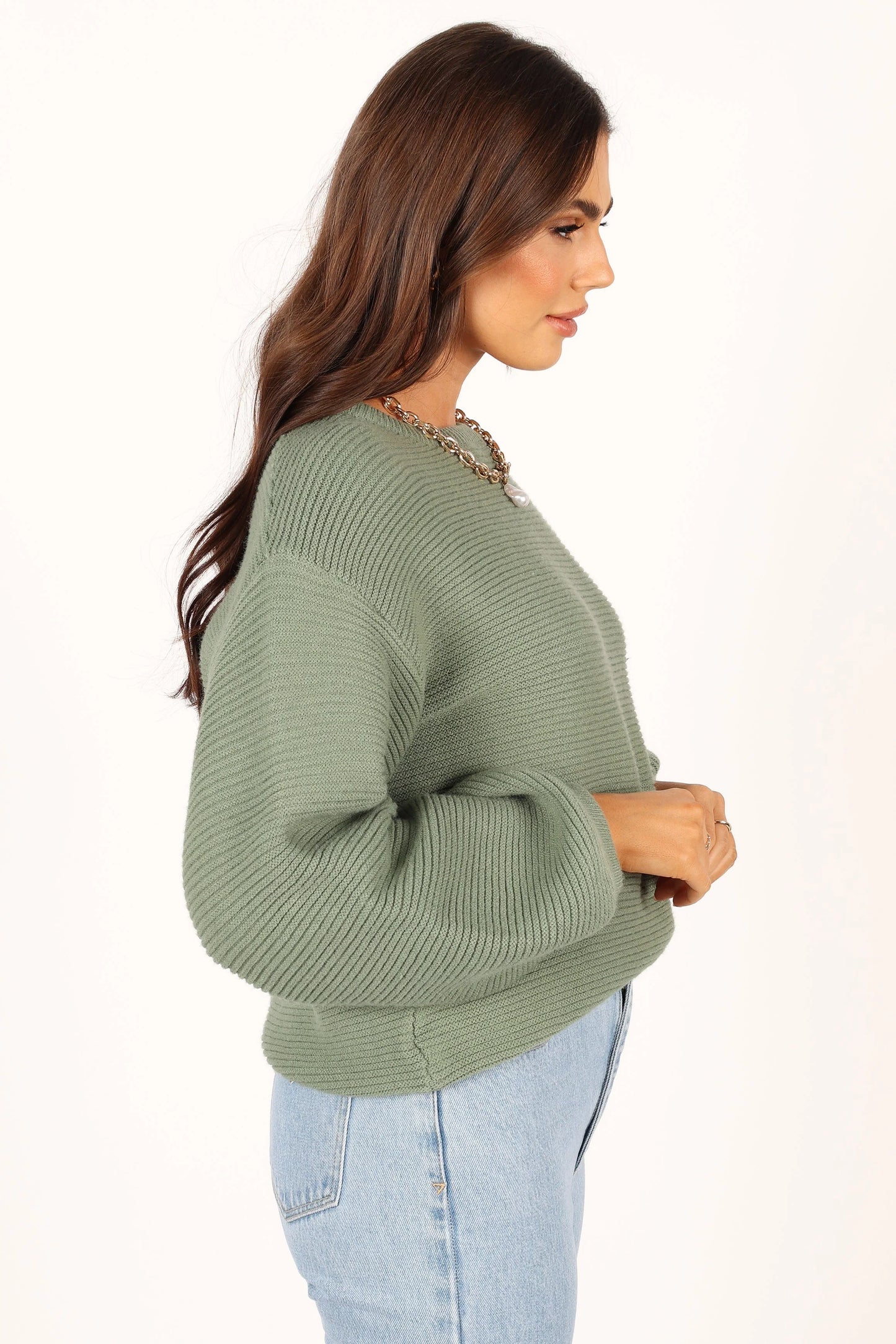 Lakelyn Textured Knit Sweater - Khaki