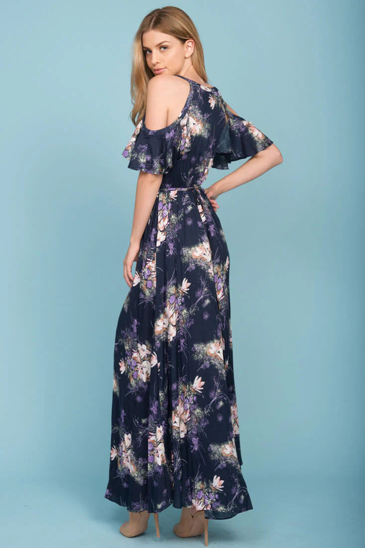 Shelby Off The Shoulder Maxi Dress Navy