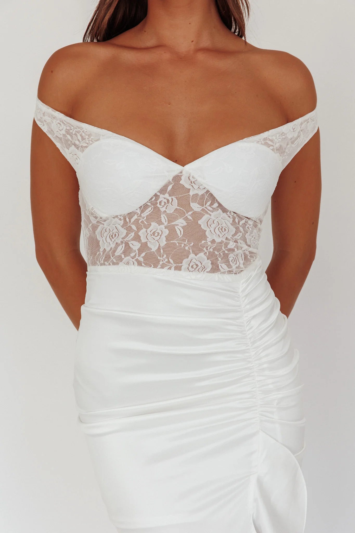 Tillie Lace Bodice Maxi Dress White