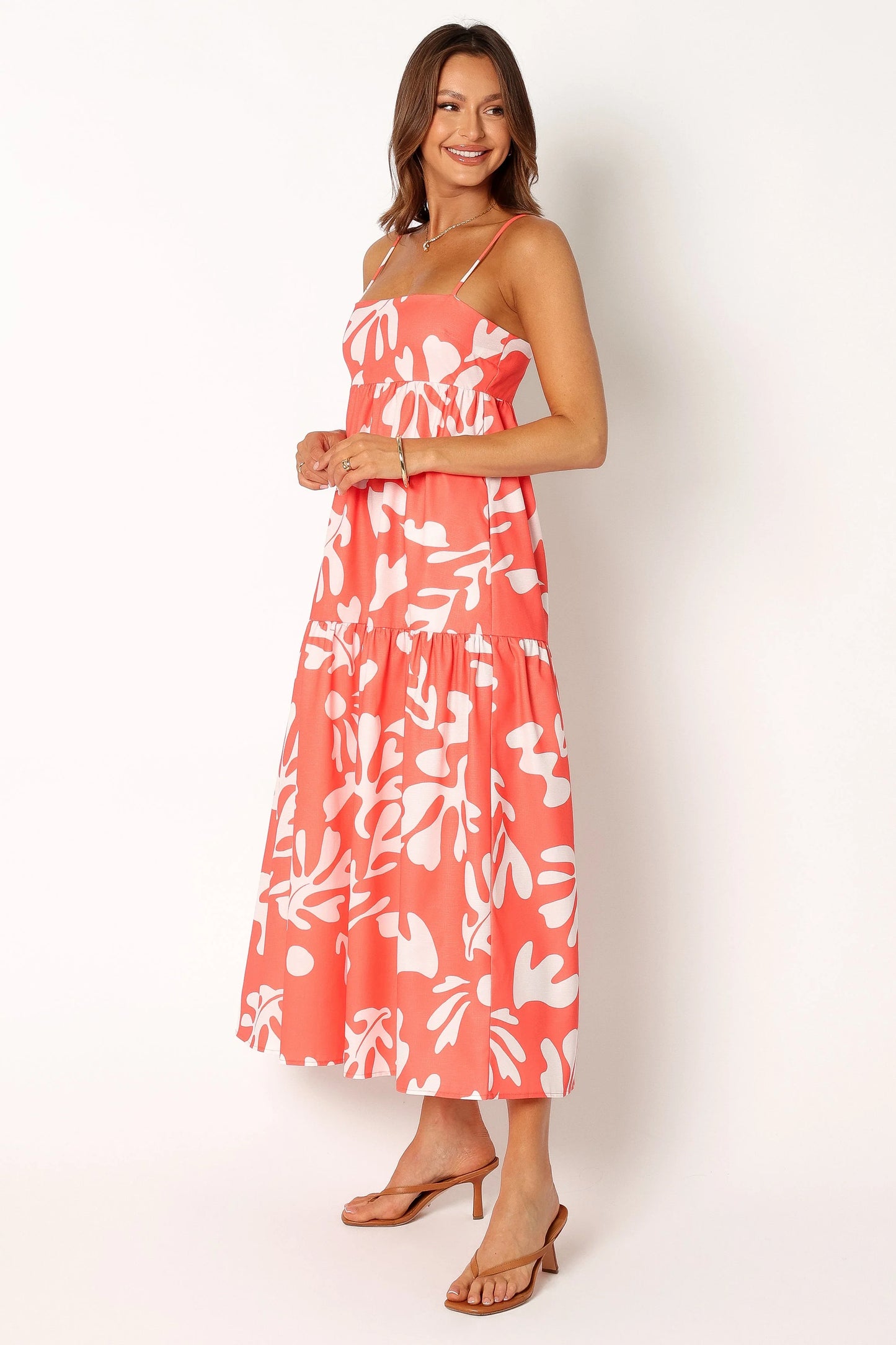 Payton Maxi Slip Dress - Melon White