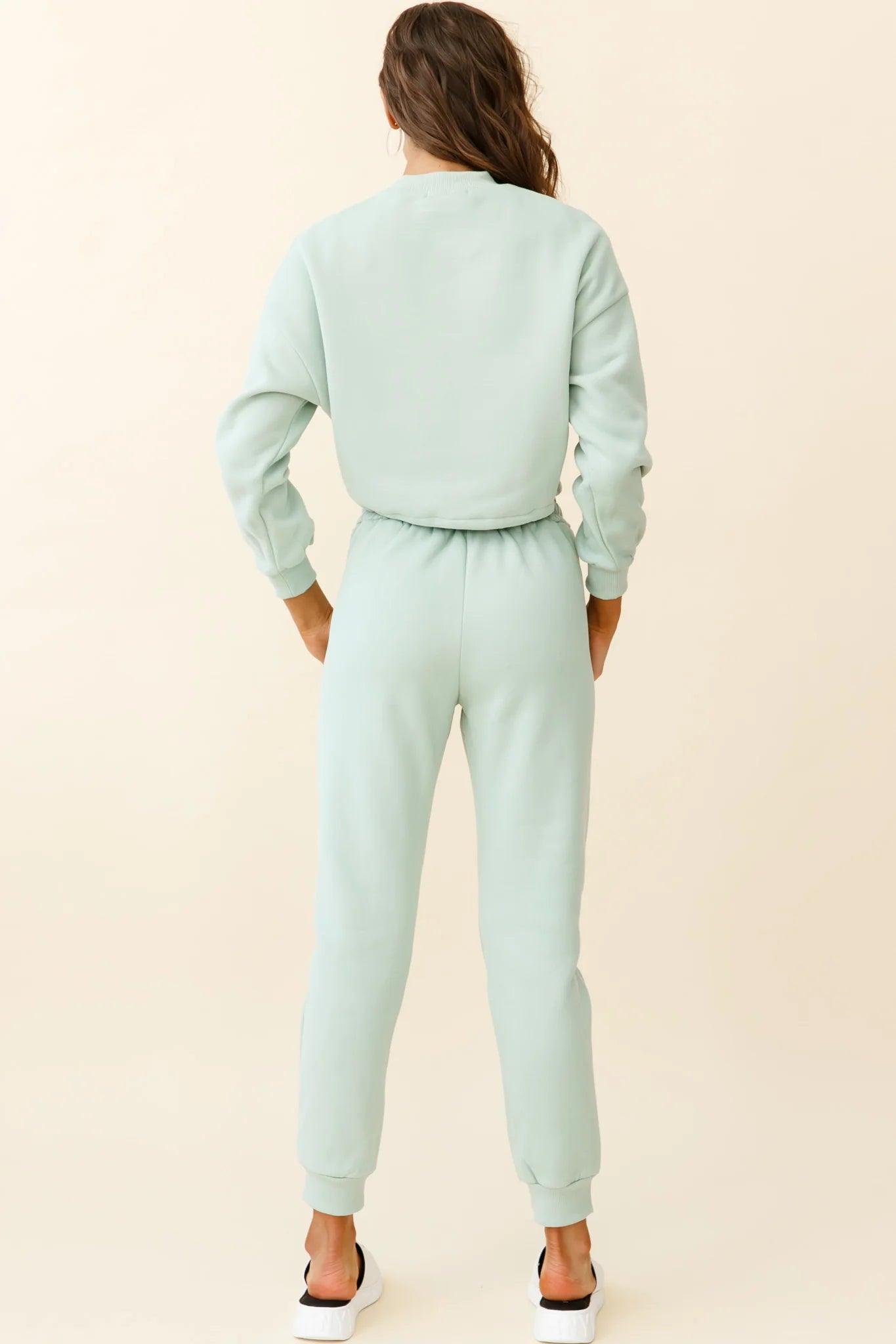 Monterey Long Sleeve Pull String Sweater Green
