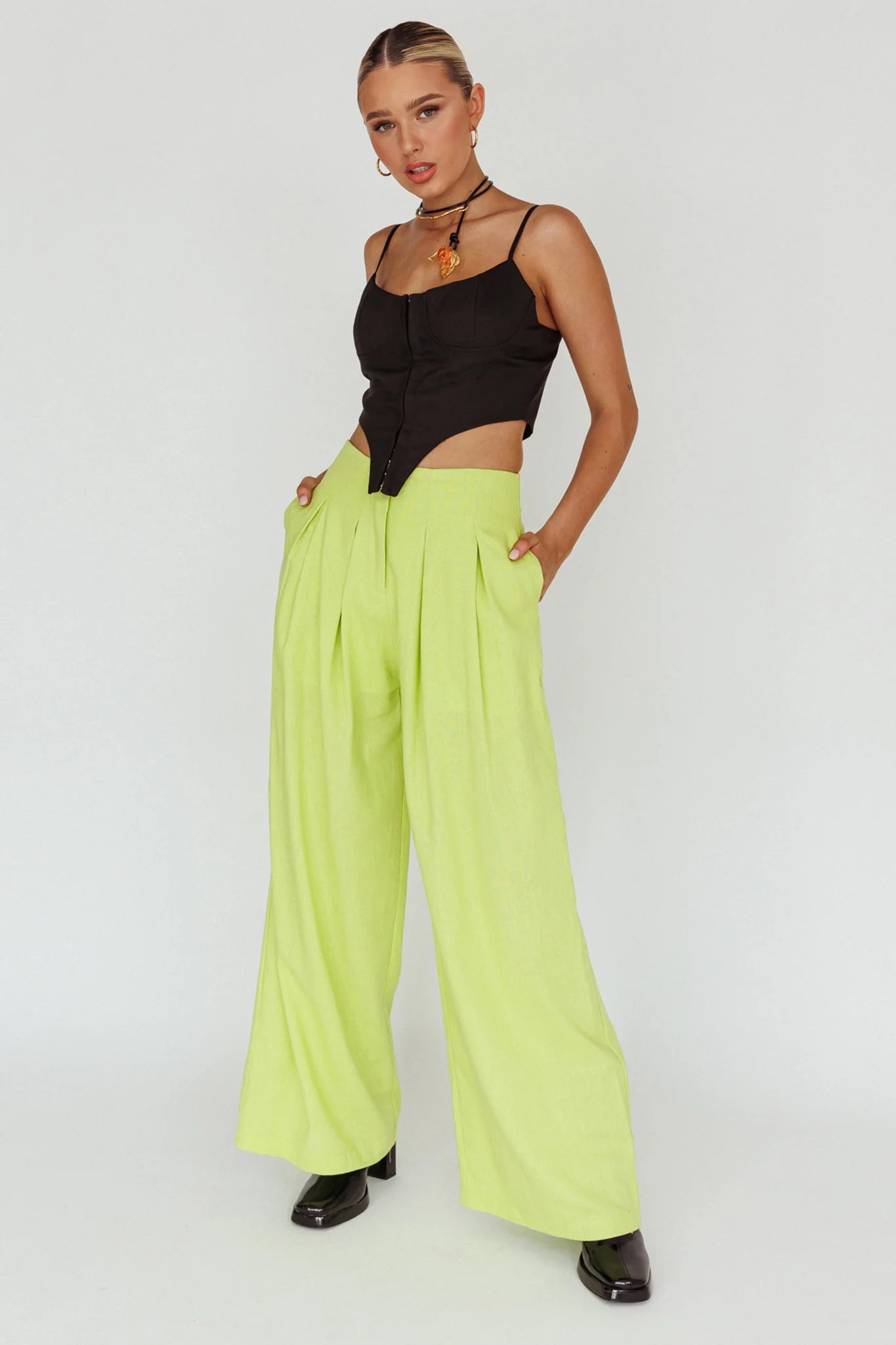 Sloan Side Pocket Trouser Pants Lime