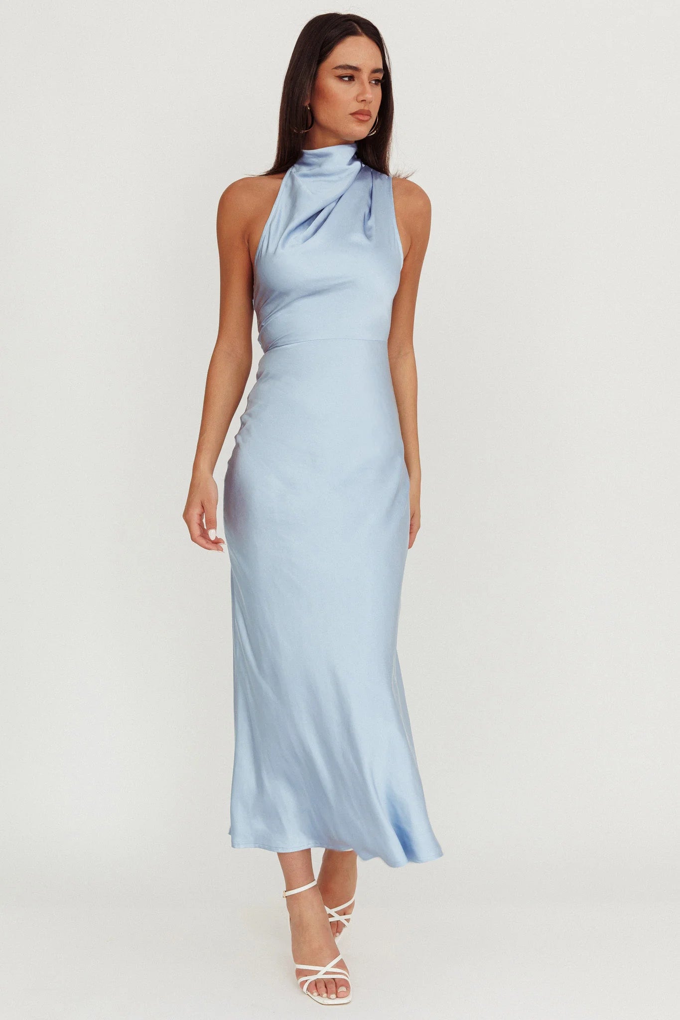 Shana Halterneck Maxi Dress Blue