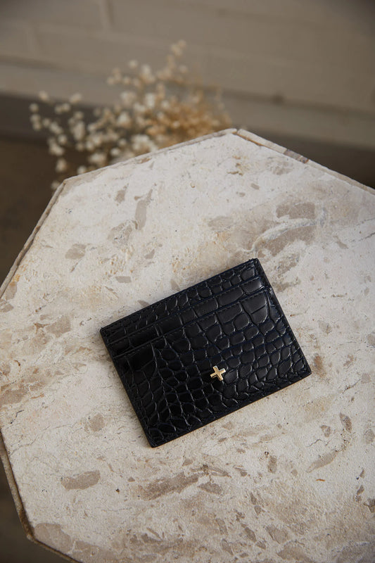 Peta And Jain Izzy Embossed Card Holder Black