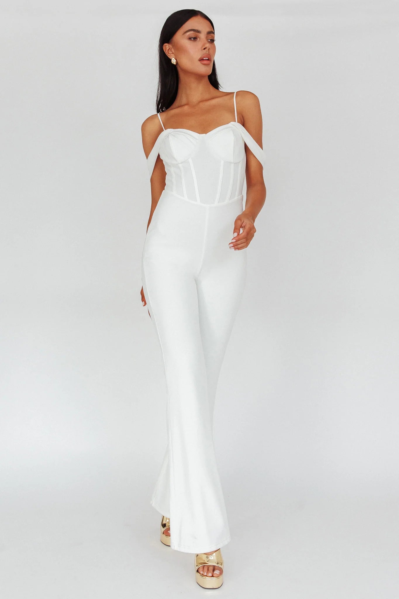 Nian Corset Bodice Jumpsuit Ivory