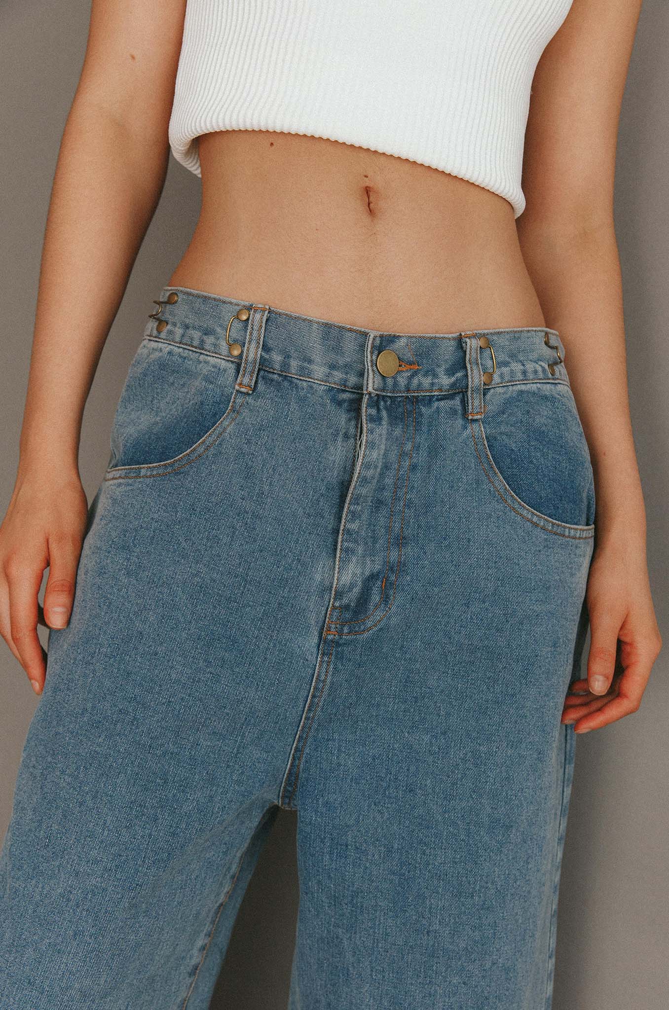 No Coincidence Wide Leg Jeans Denim Blue