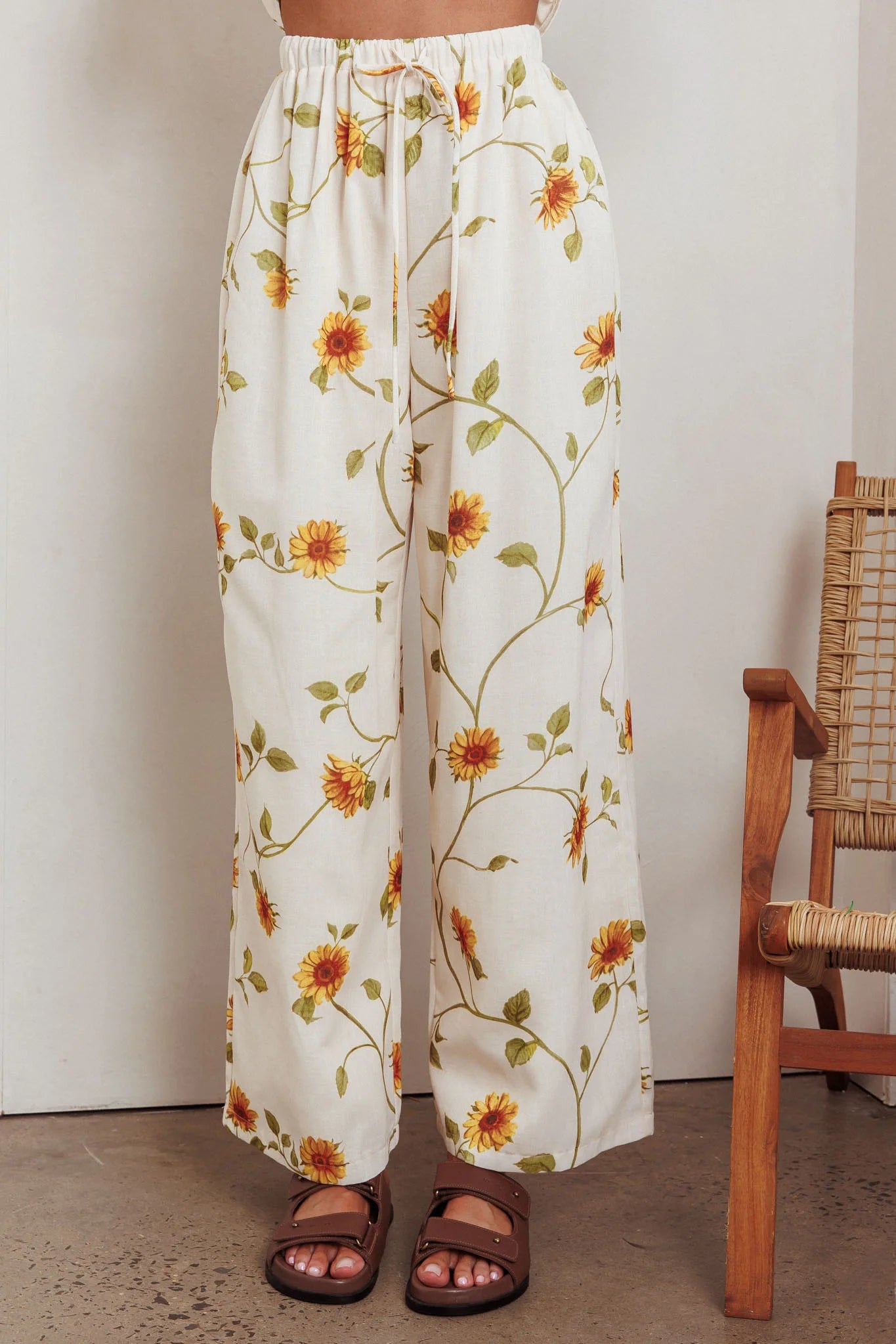 Sway Drawstring Pants Sunflower