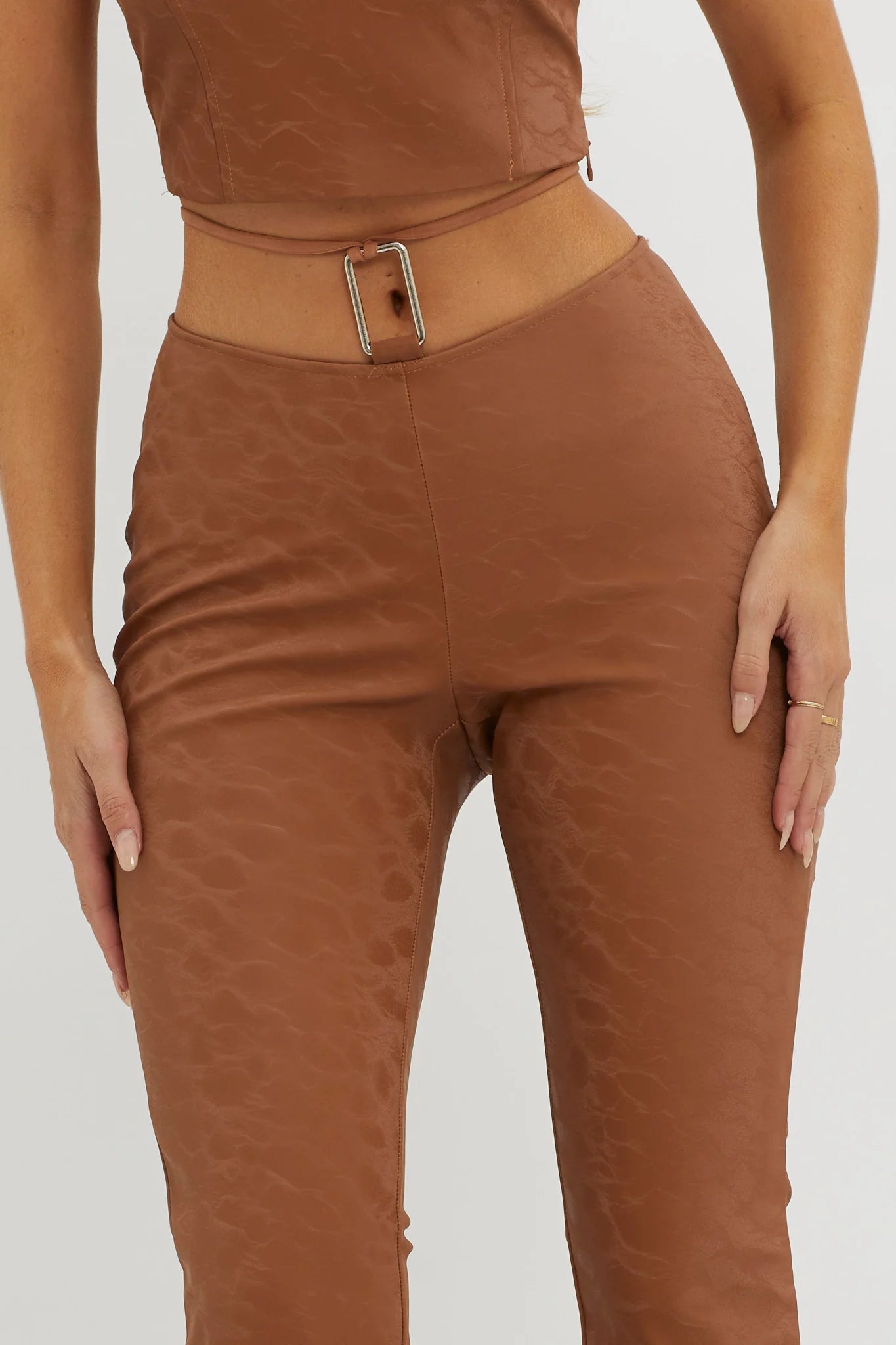She's A Gemini Faux Leather Pants Mud