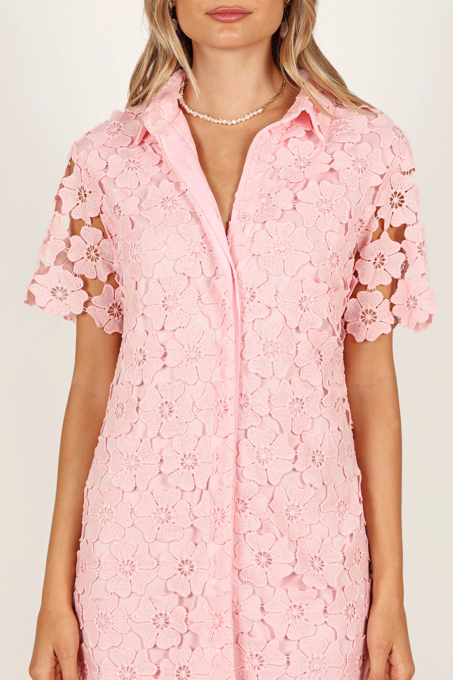 Tallie Button Up Mini Dress - Pink