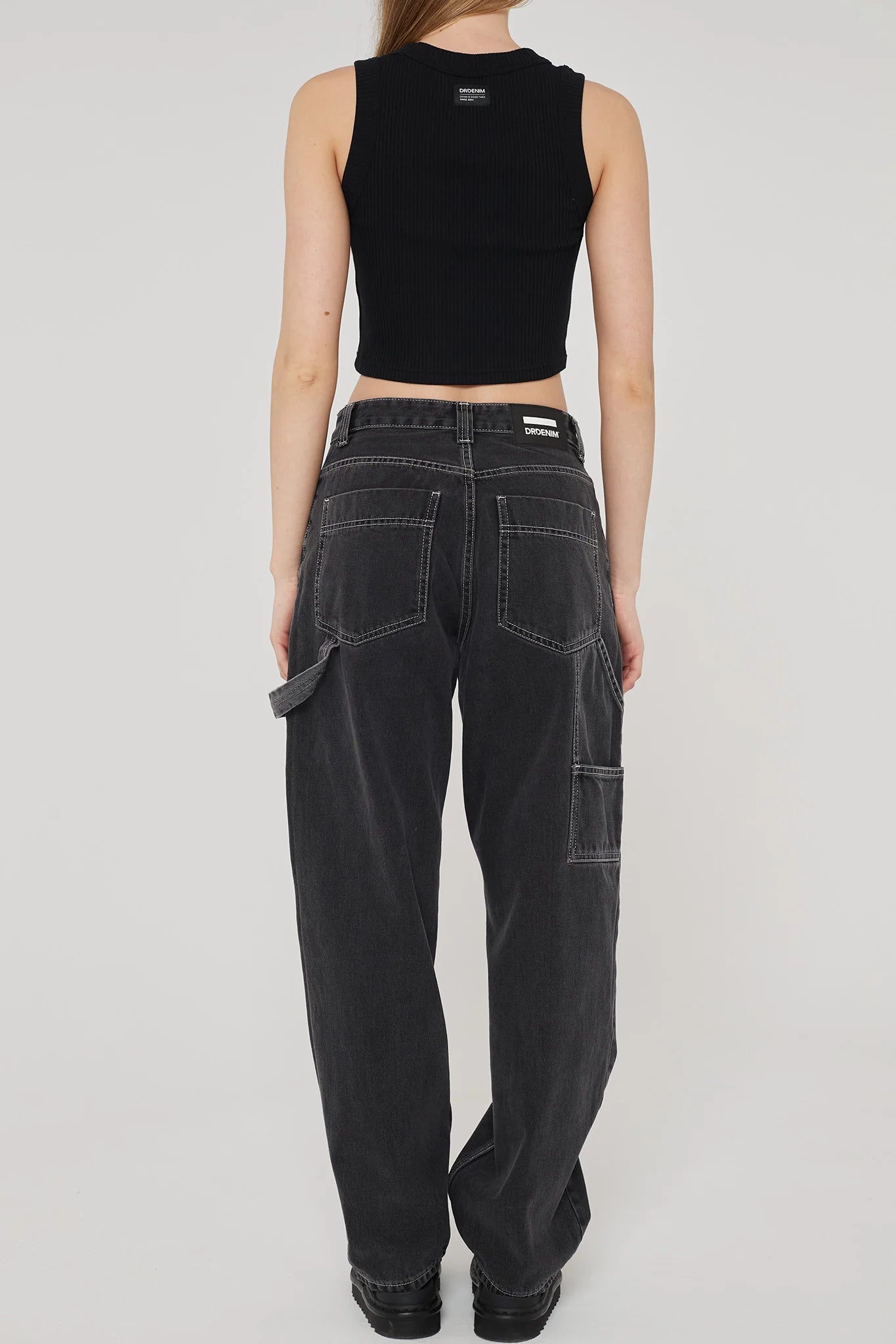 DR DENIM Faye Worker Concrete Black