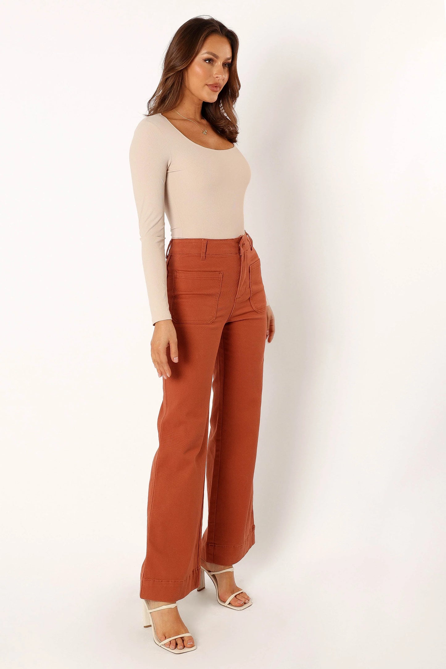 Nico Wide Leg Jean - Tan