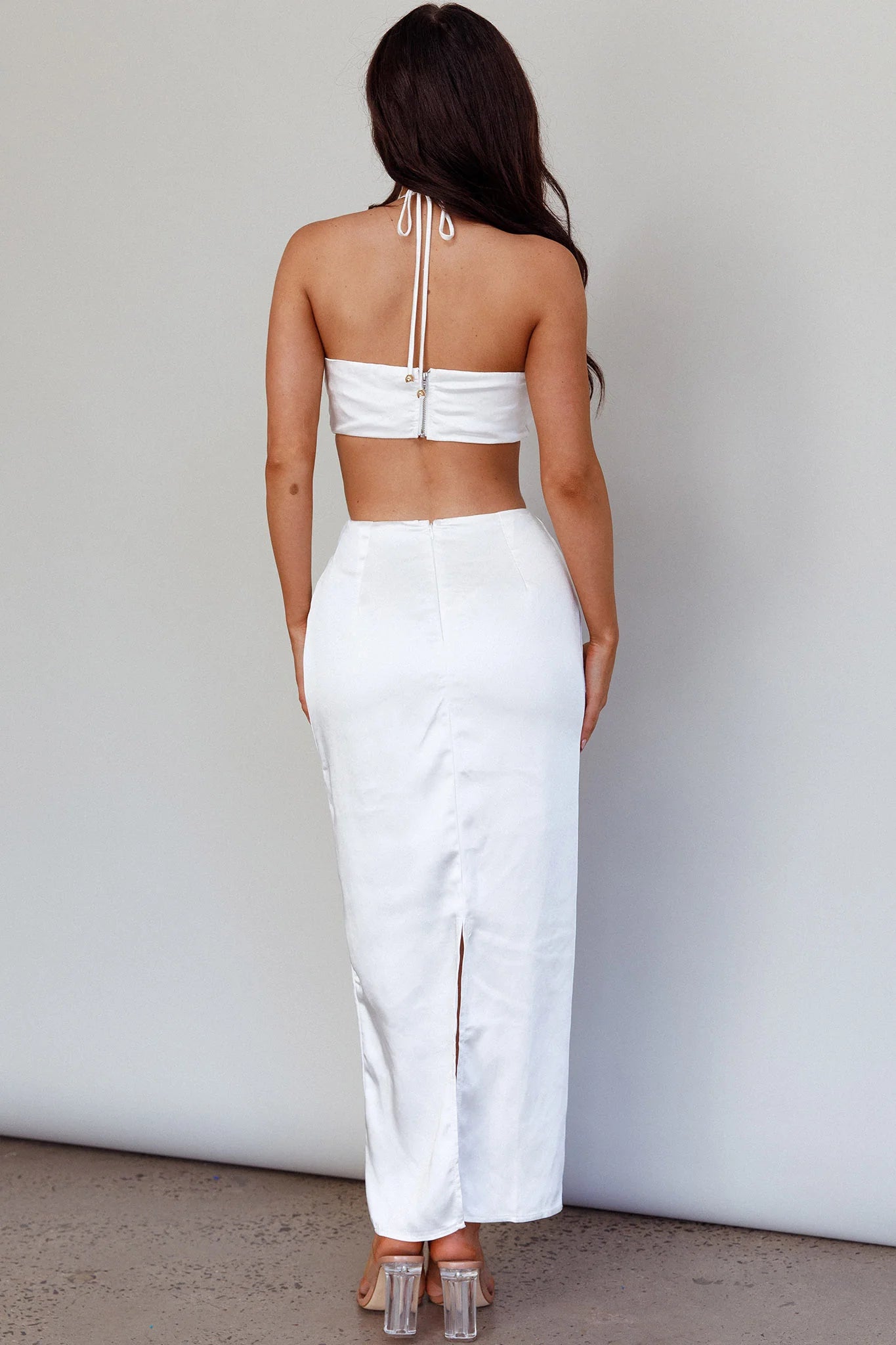 Ryana Cut-Out Drawstring Dress White