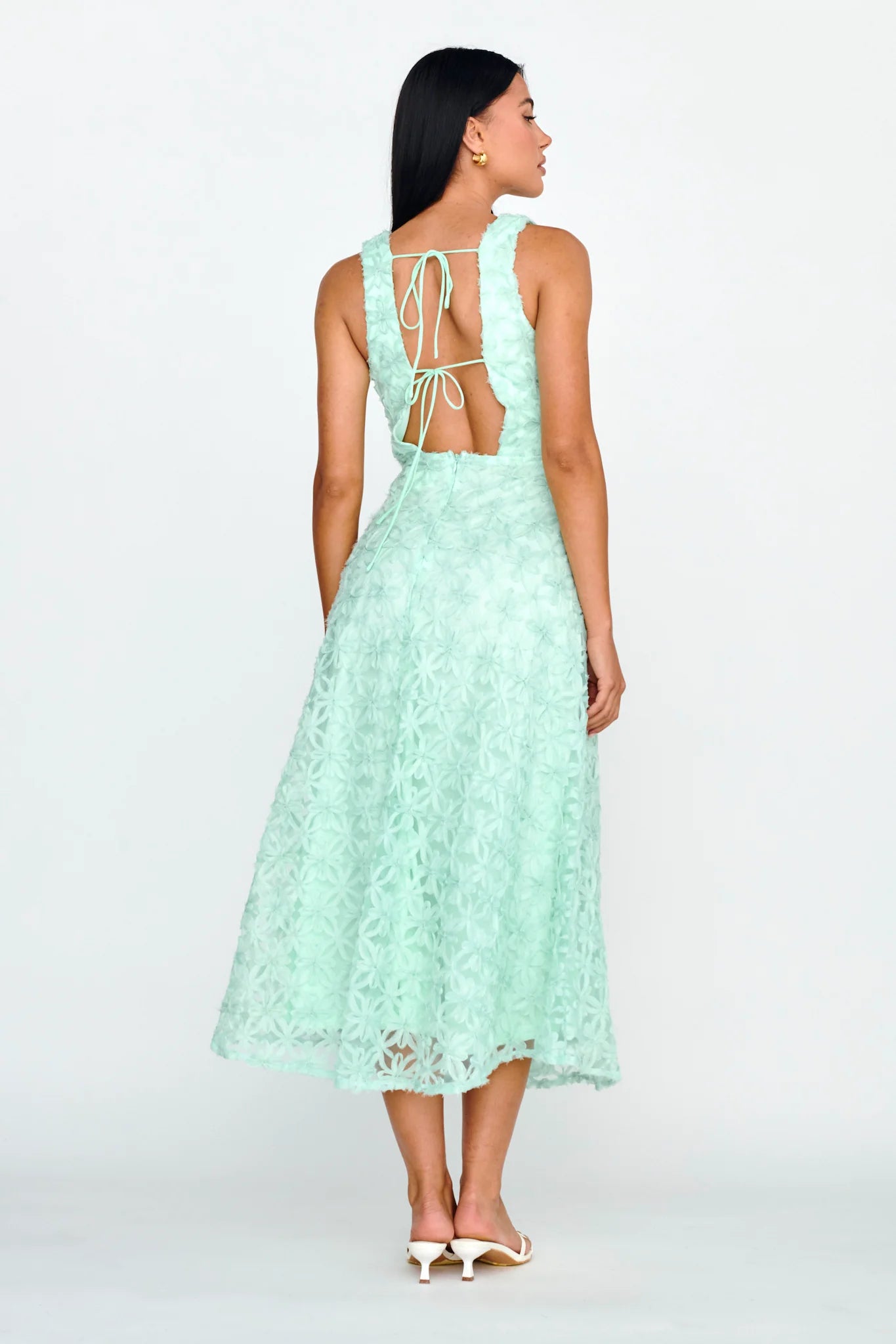 Dianne Sleeveless Embellished Midi Dress Mint