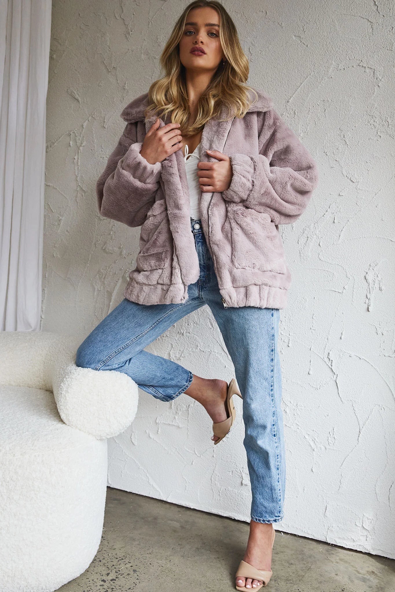 Chamonix Collared Zip Front Jacket Mauve