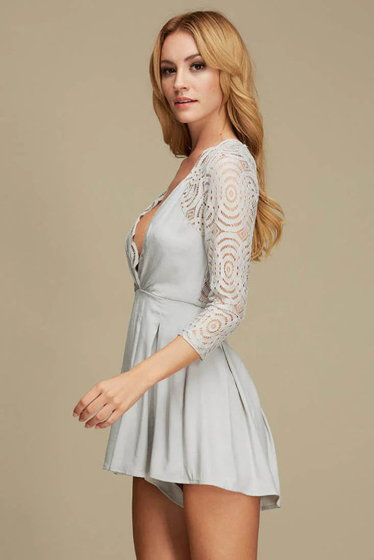 Clarissa Sexy Night Out Romper Grey
