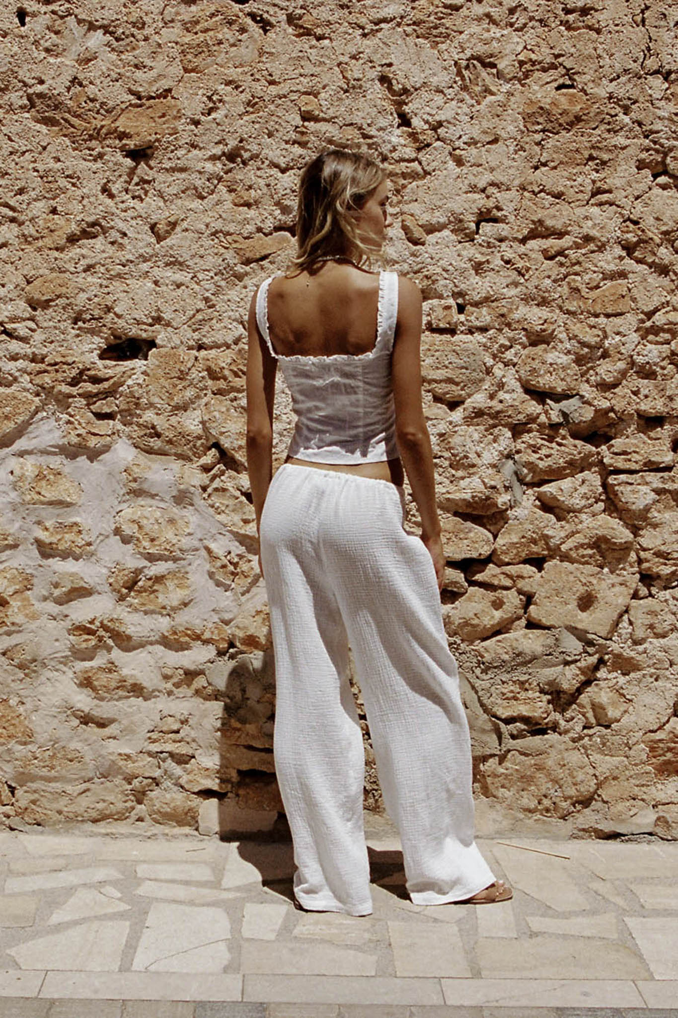 SNDYS Irene Pant White