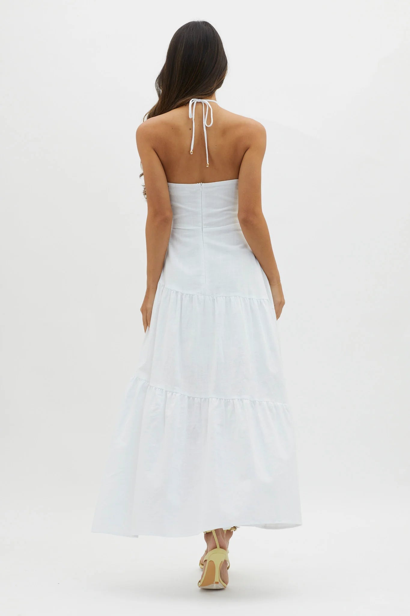 Bondi Rose Decoration Maxi Dress White