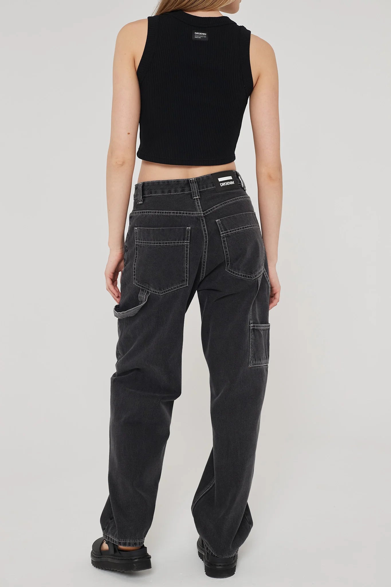 DR DENIM Faye Worker Concrete Black
