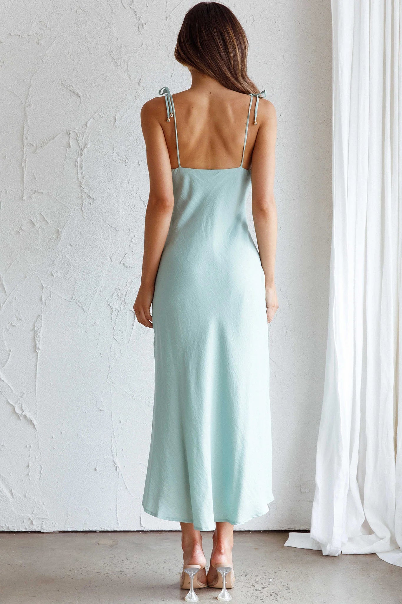 Clovelly Tied Shoulder Midi Dress Sage