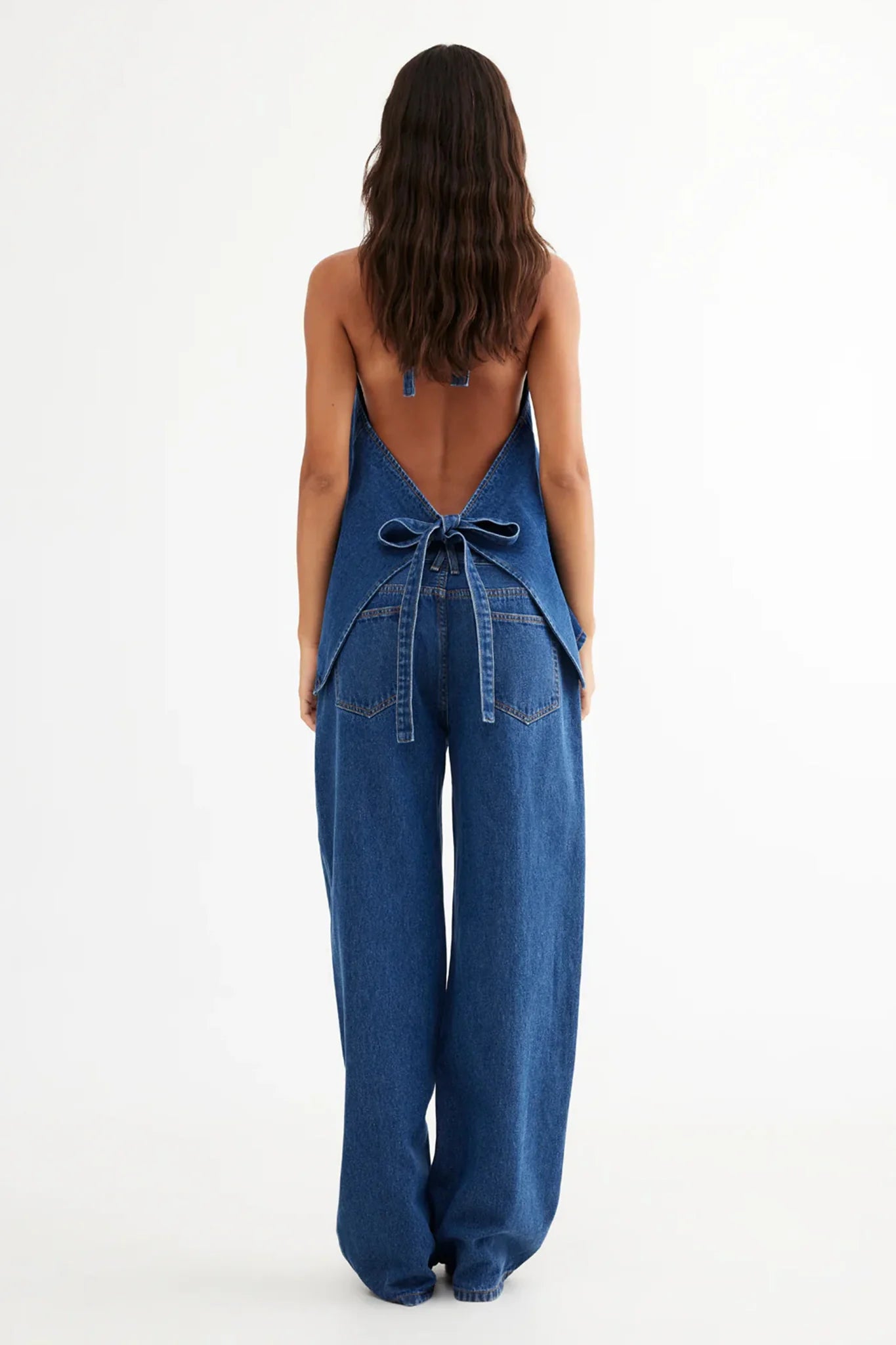 LIONESS Hills Halter Top Dark Denim