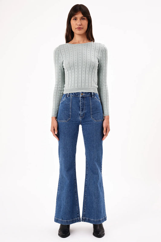 ROLLA'S Eastcoast Flare Long Jeans Dark Vintage Blue