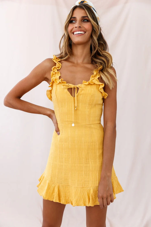 Elah Frily Mini Dress Yellow