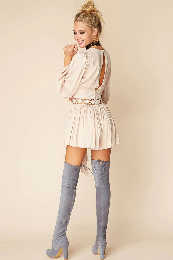 Samantha Boho Romper Beige