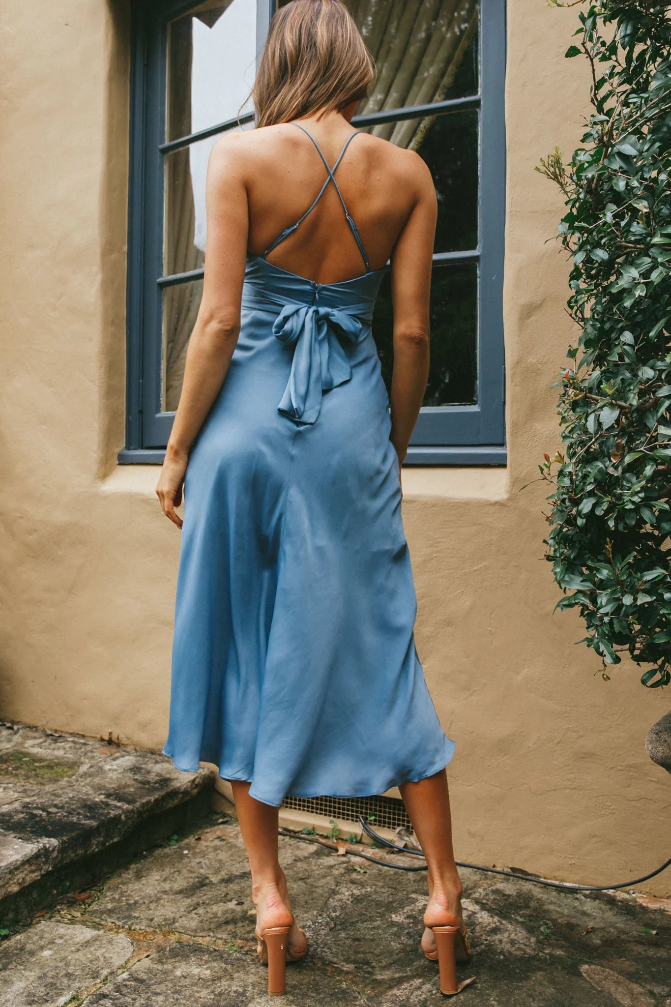Linka Cami Strap Midi Dress Dusty Blue