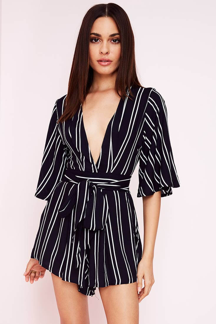 Gisele Casual cutout Romper Navy