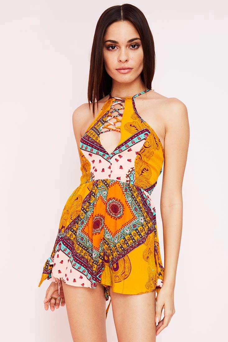Milou Havana Romper Orange Print