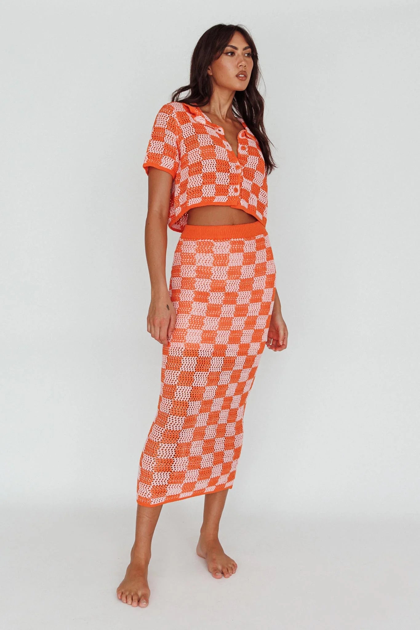 Byron Bay Crochet Maxi Skirt Sunset