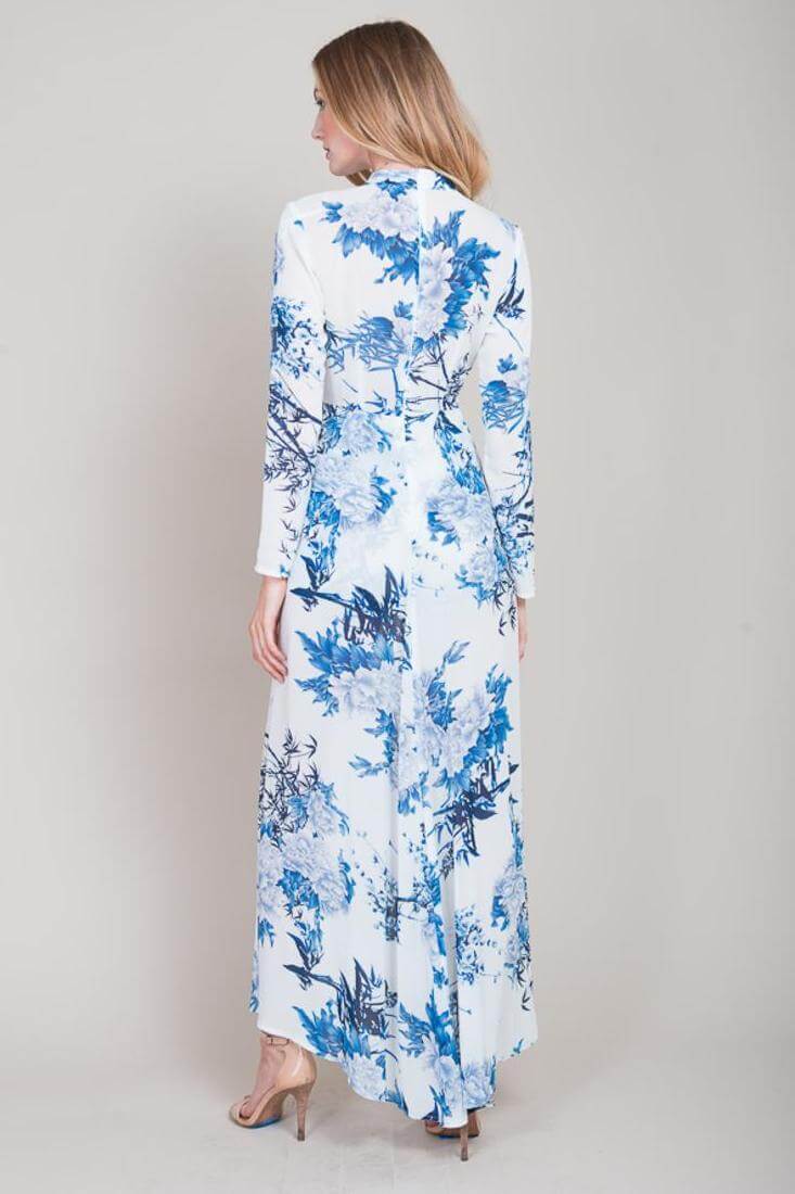 Estella Floral Maxi Romper Blue