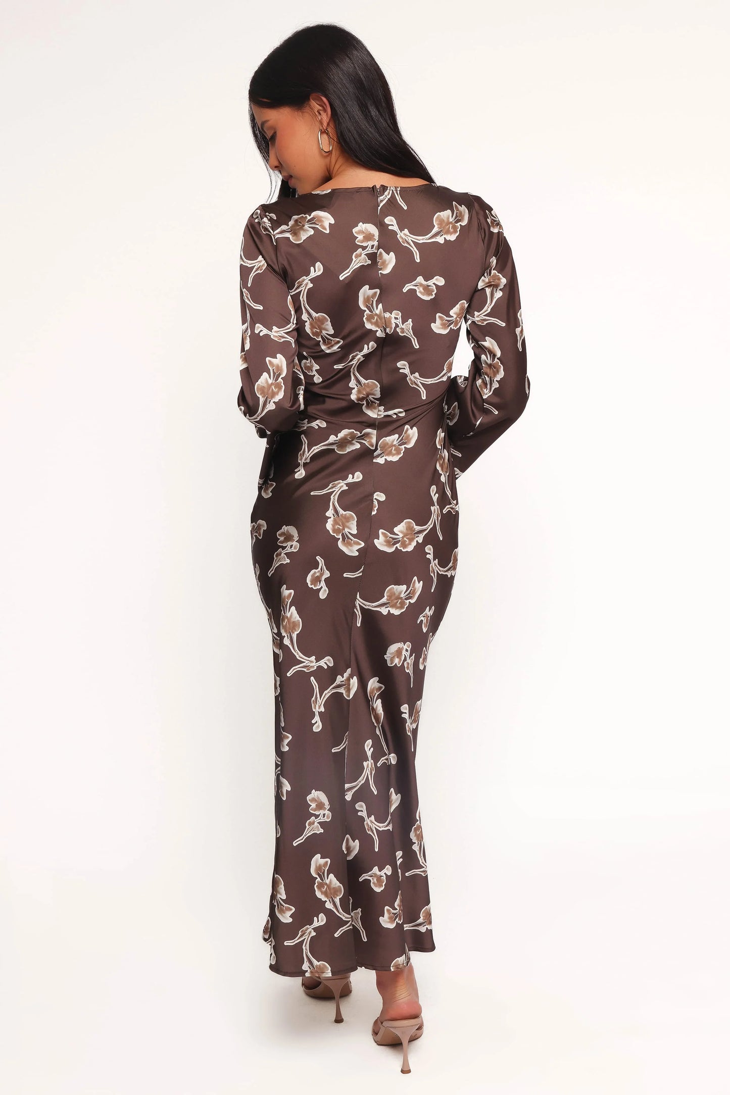 Maia Long Sleeve Maxi Dress - Chocolate Orchid
