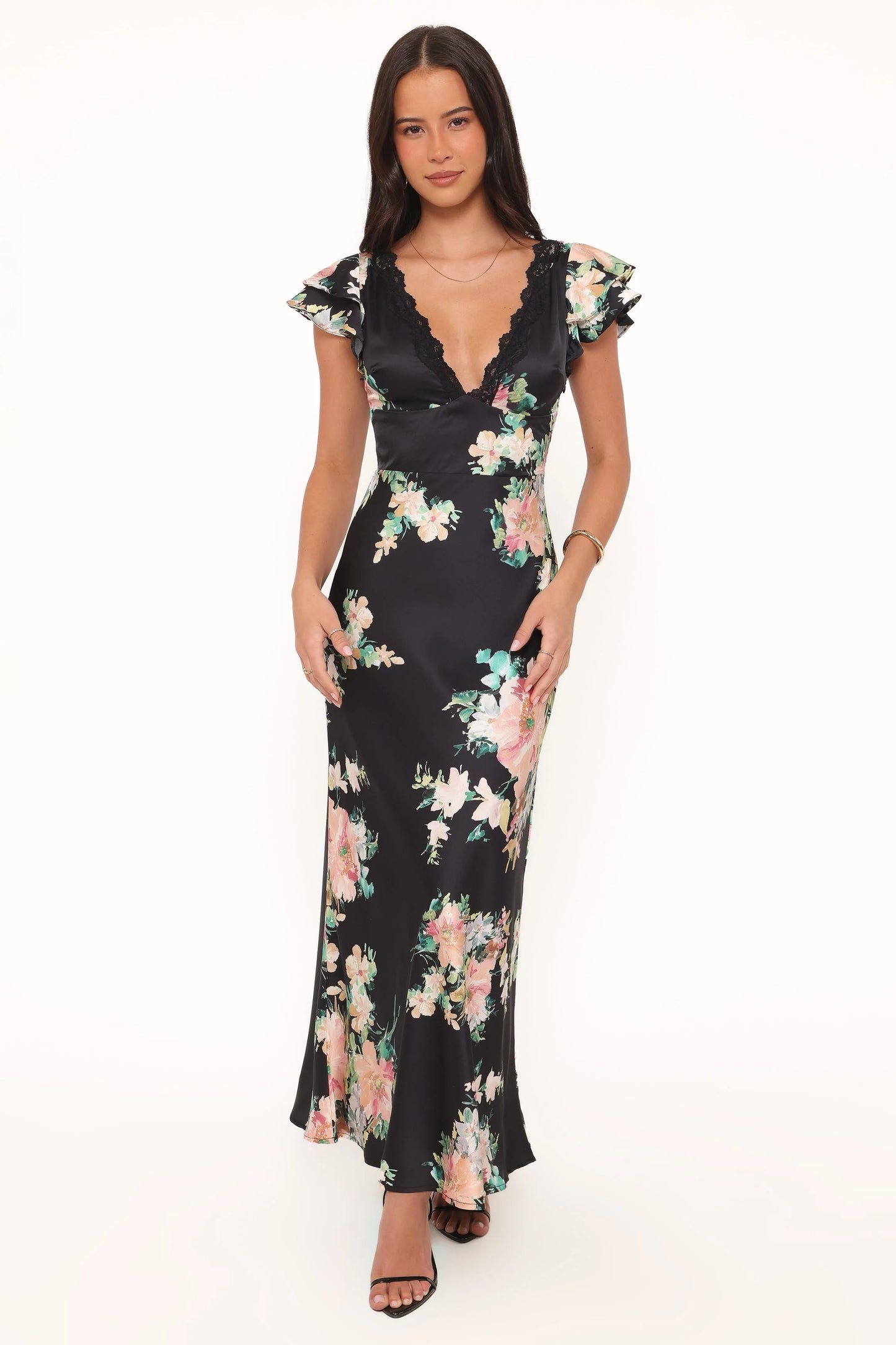 Arella Maxi Dress - Black Floral